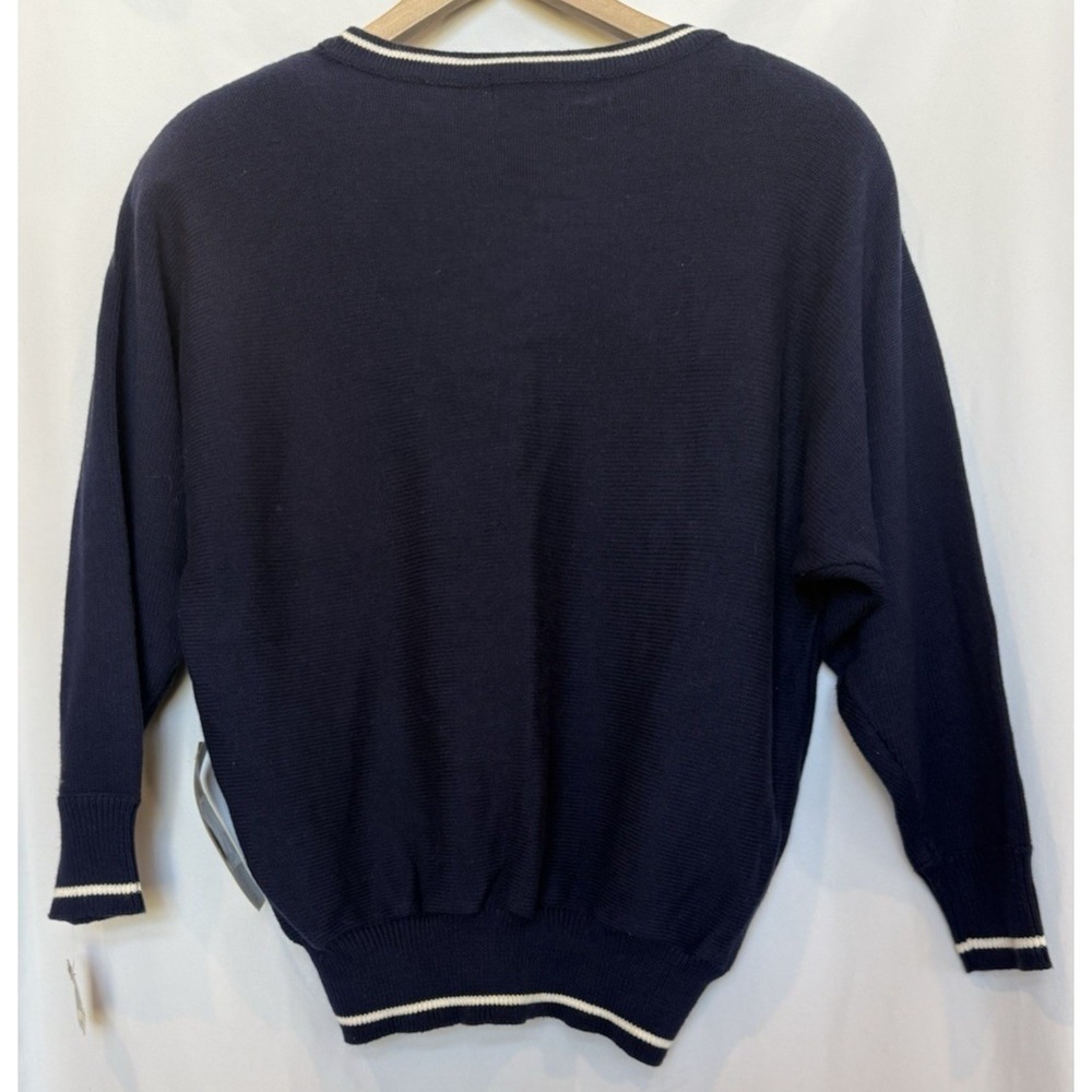 Vintage Preppy Nautical Knit Sweater Womens‎ Size 2X Navy Coastal Yacht Rope NWT - Picture 10 of 13